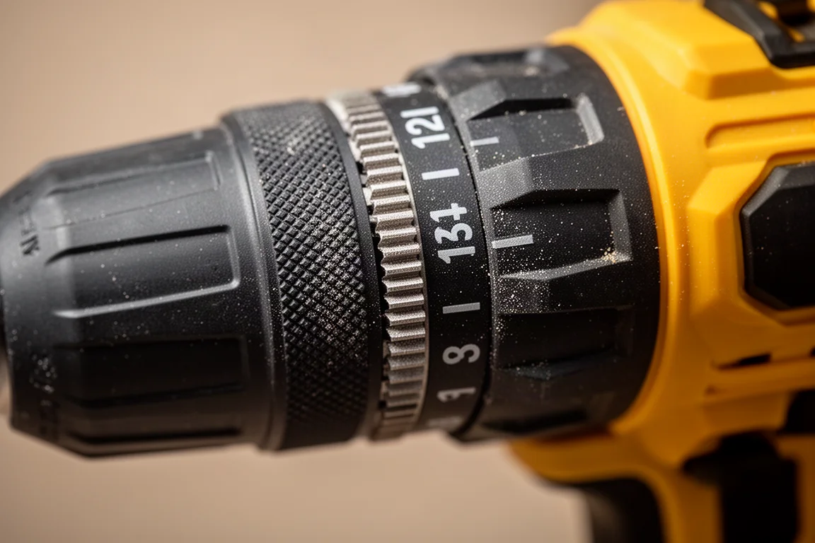 Drill mode selector collar being turned with a firm detent click position
