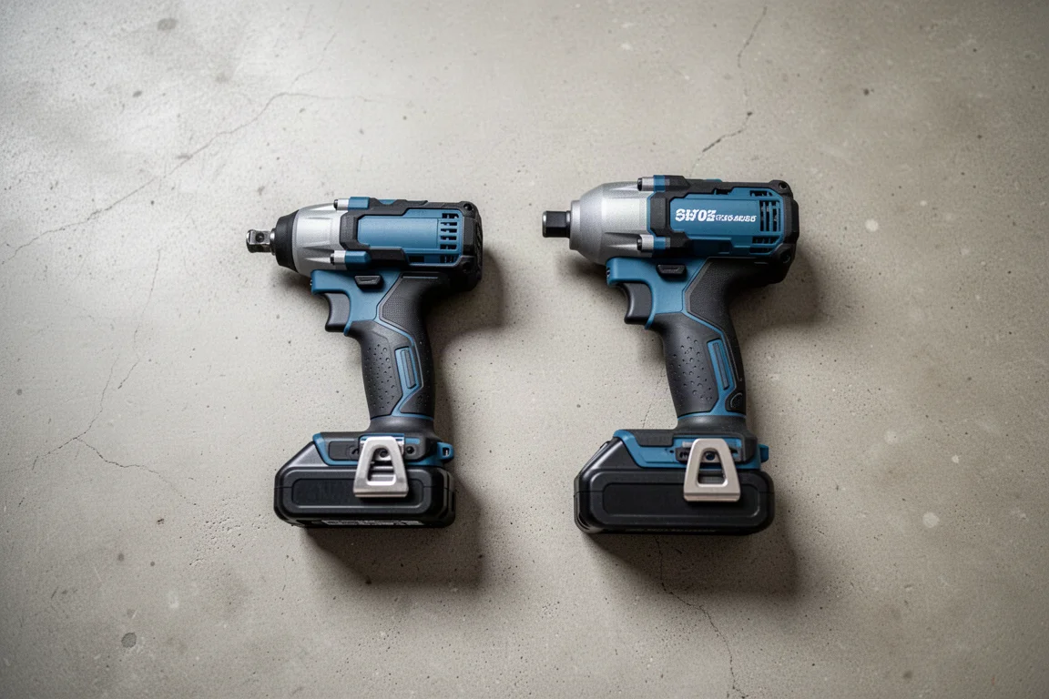 Two impact drivers side by side showing size difference