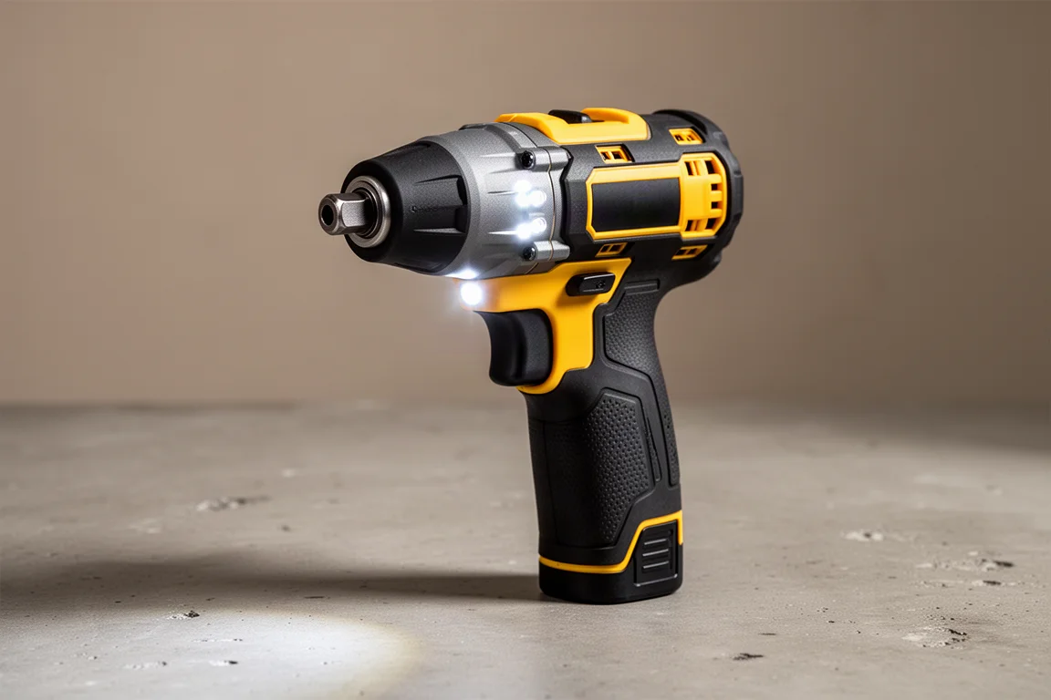 DeWalt DCF860 cordless impact driver on a concrete workshop surface