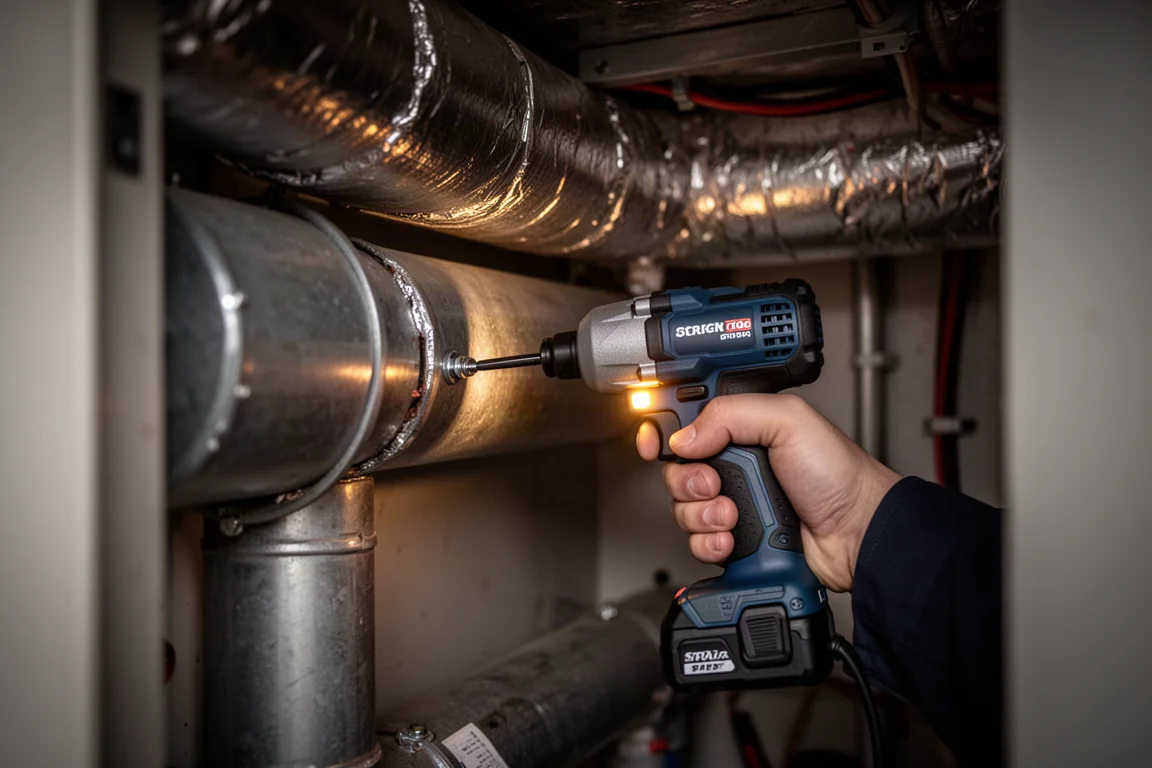 Impact driver used in a tight enclosed maintenance space