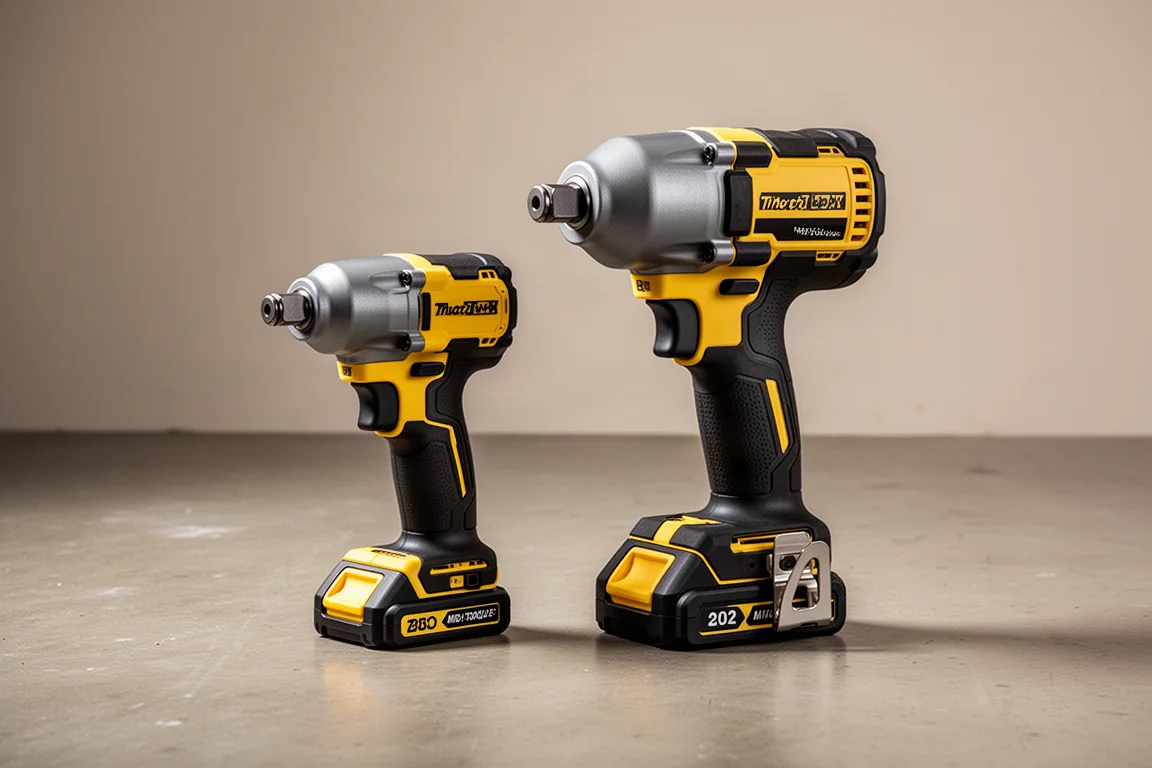 DeWalt DCF921 and DCF894 impact wrenches side by side on concrete