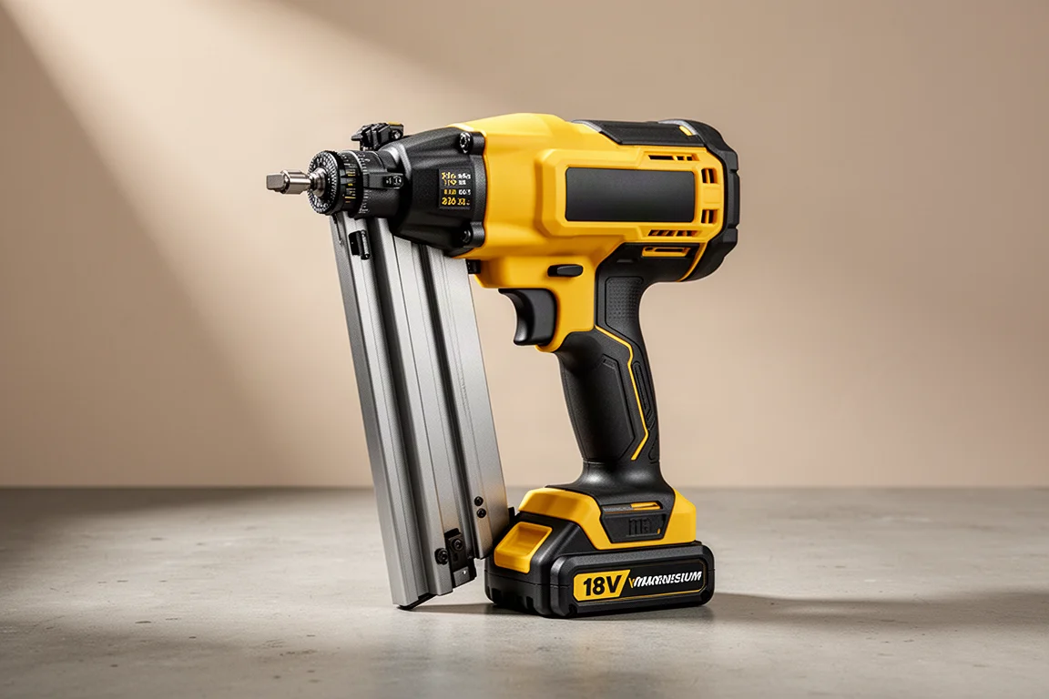 DeWalt DCN930 cordless framing nailer standing on a concrete surface