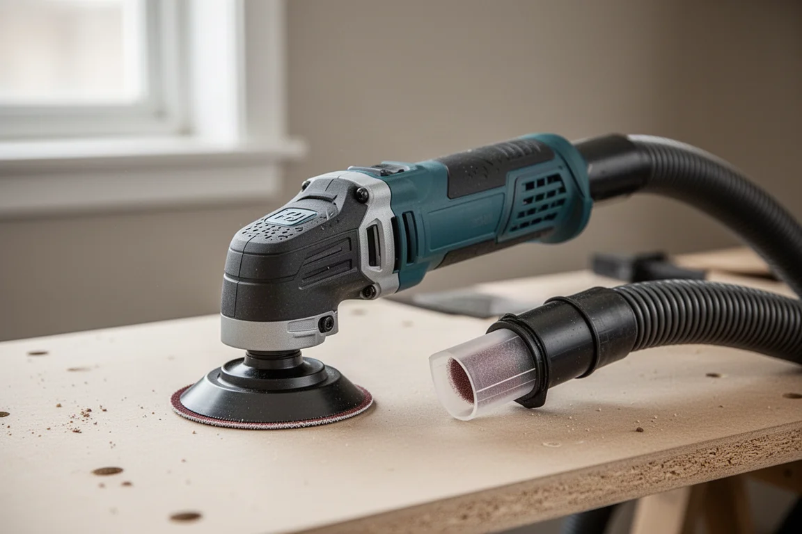 Multi-tool sanding pad with dust collection accessory attached