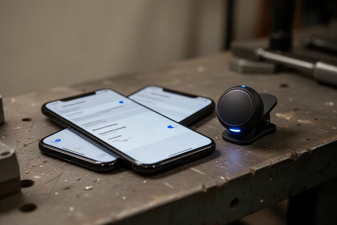 Speaker pairing quickly with a smartphone in a workshop setting