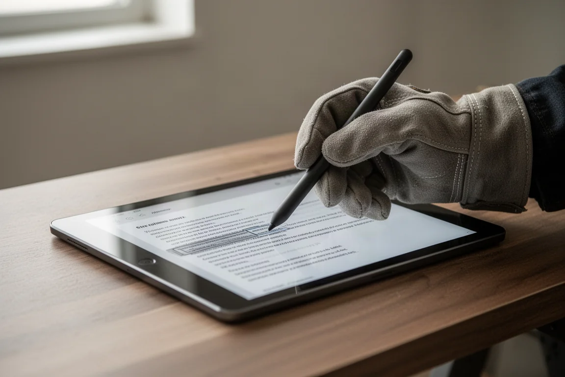 Rysik używany do przewijania i zaznaczania tekstu na ekranie tabletu
