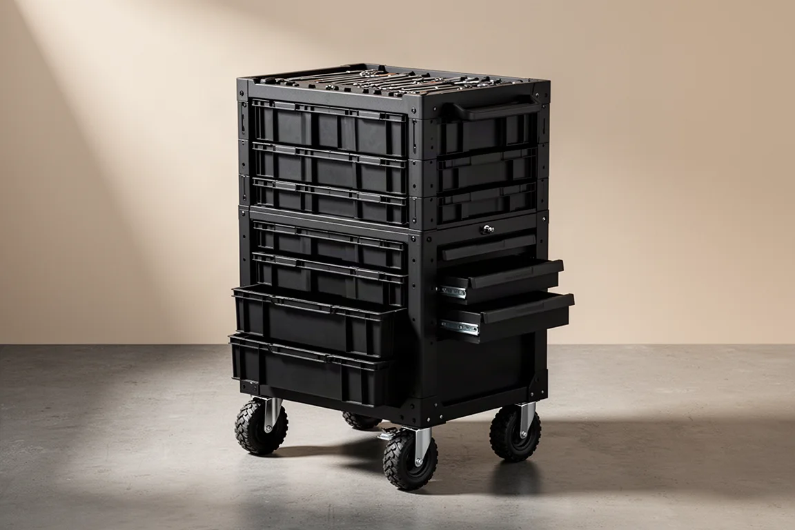 DeWalt DXL modulares Werkzeug-Aufbewahrungssystem mit Arbeitsplatte und Rollen
