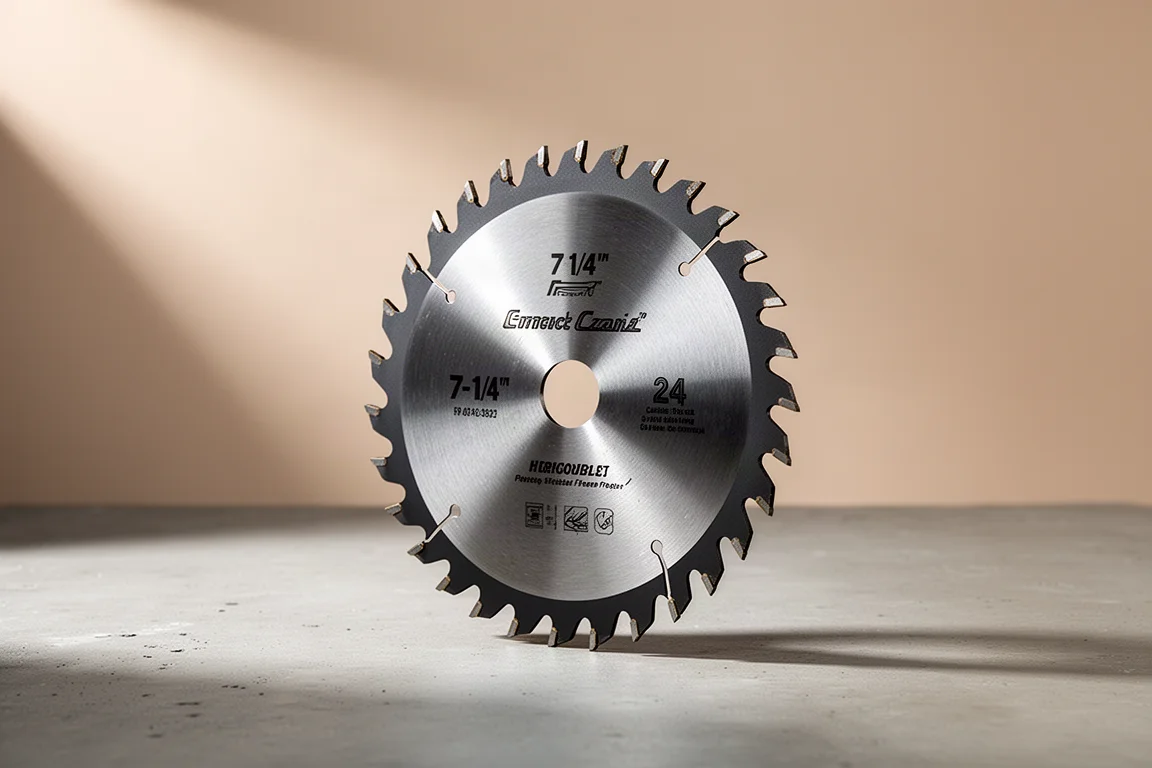 Diablo 7-1/4 inch 24-tooth framing saw blade on a concrete surface
