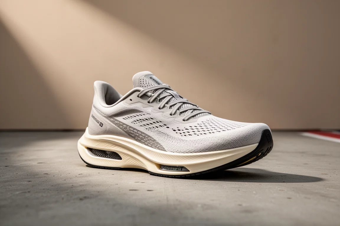 Scarpa da running Diadora Gara Carbon 3 vista a tre quarti su cemento opaco
