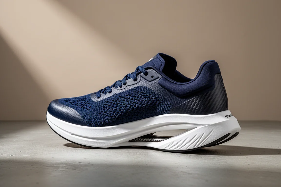 Scarpa da running Diadora Garra Carbon 3 blu con midsole bianca su cemento