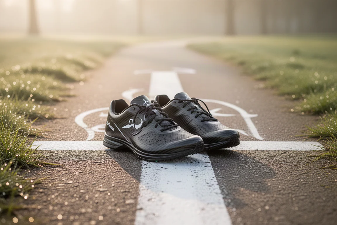 春日清晨,竞速鞋静置在 parkrun 起跑线上