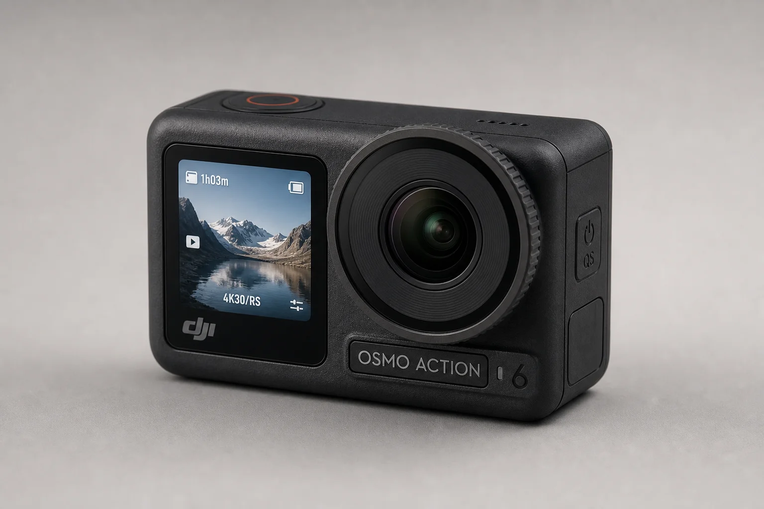 Cámaras de acción DJI Osmo Action 6 e Insta360 Ace Pro 2 colocadas una al lado de la otra sobre hormigón