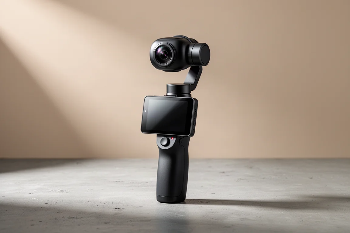 Kamera gimbalowa DJI Osmo Pocket 3 na matowej powierzchni betonowej