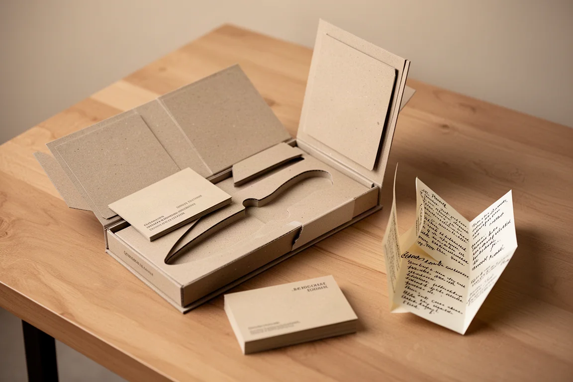 Custom knife packaging with layered cardboard foldable briefcase design