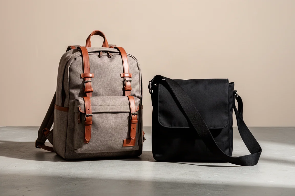 Doughnut Macaroon Large backpack and Doughnut Metanoia messenger bag side by side