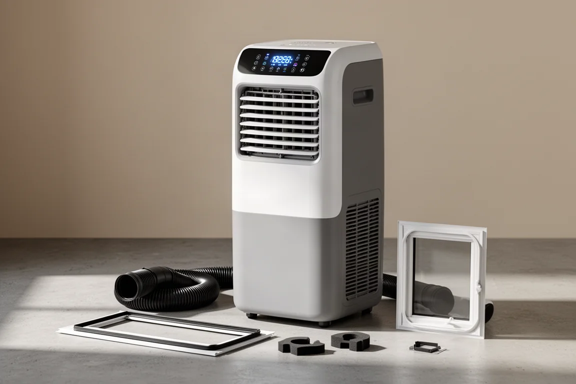 Dreo AC516S portable air conditioner with exhaust hose and window kit
