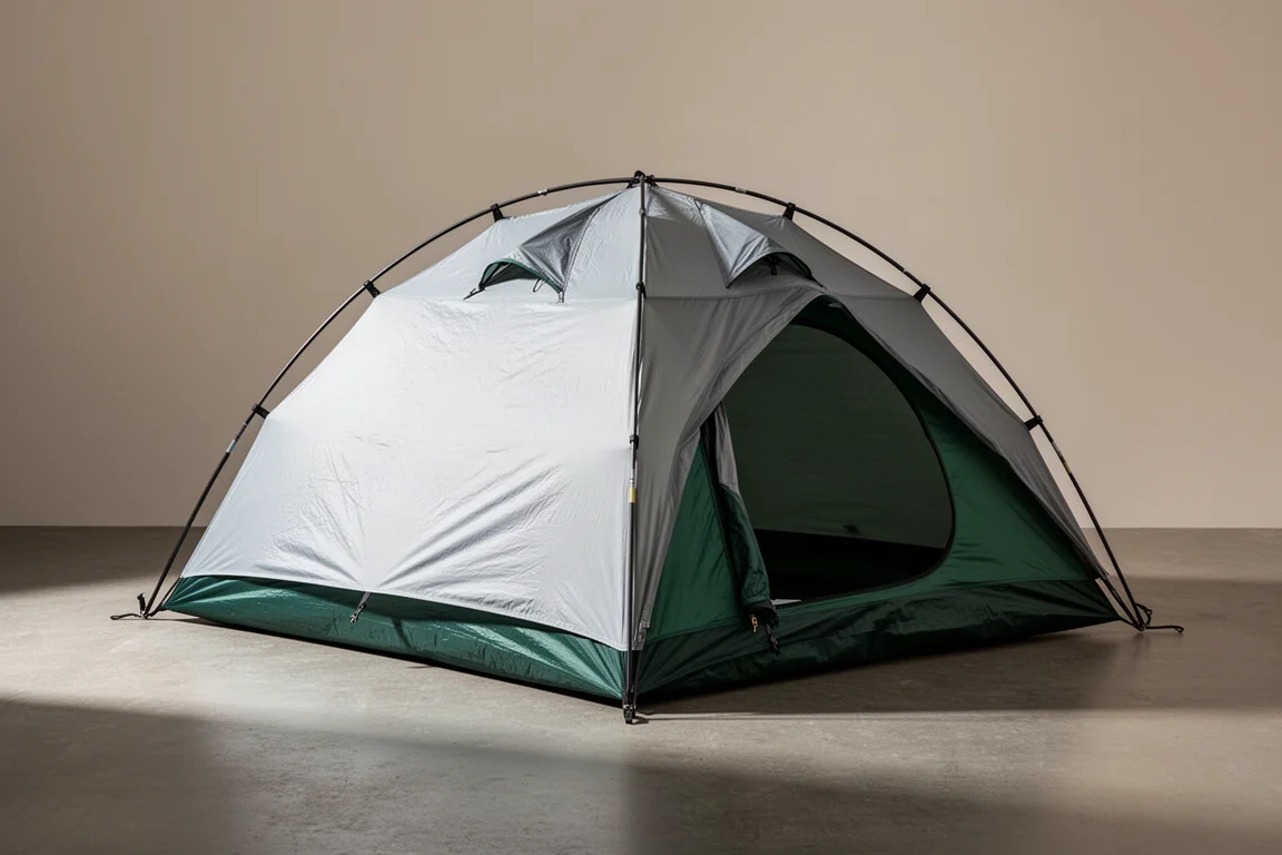 Freestanding one-person backpacking tent with sand fly and carbon fiber poles