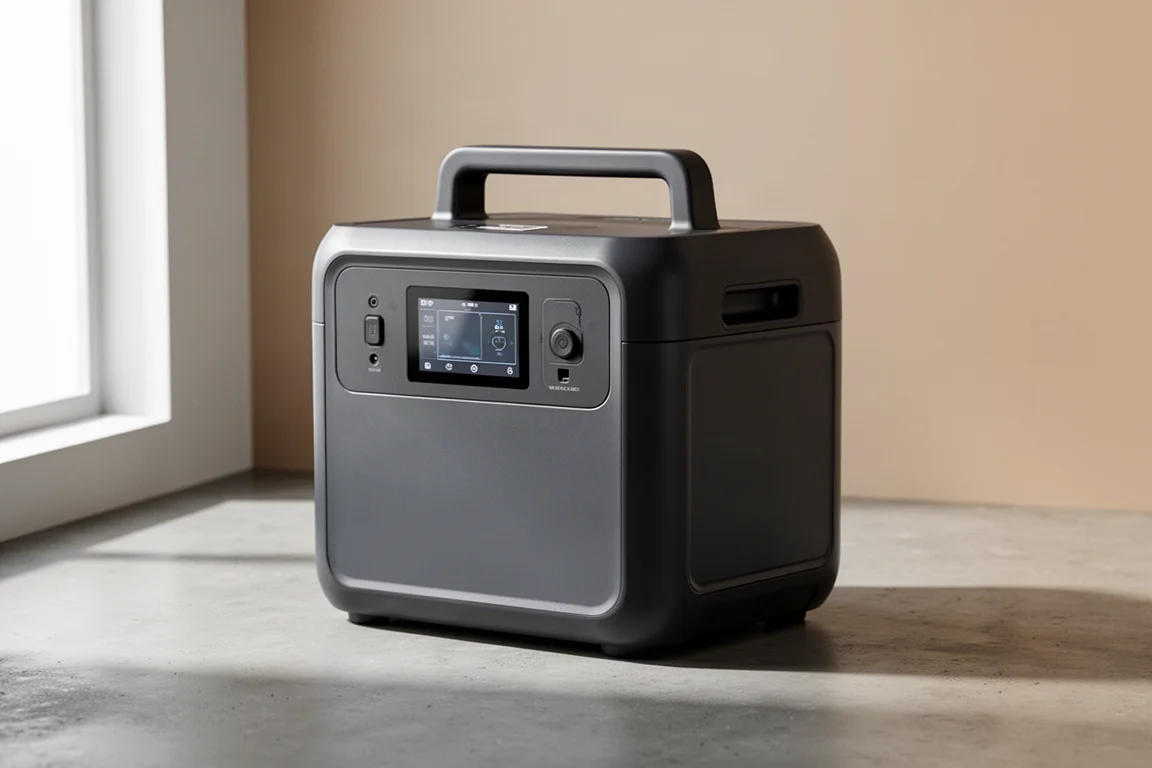 EcoFlow Delta portable power station on a matte concrete surface