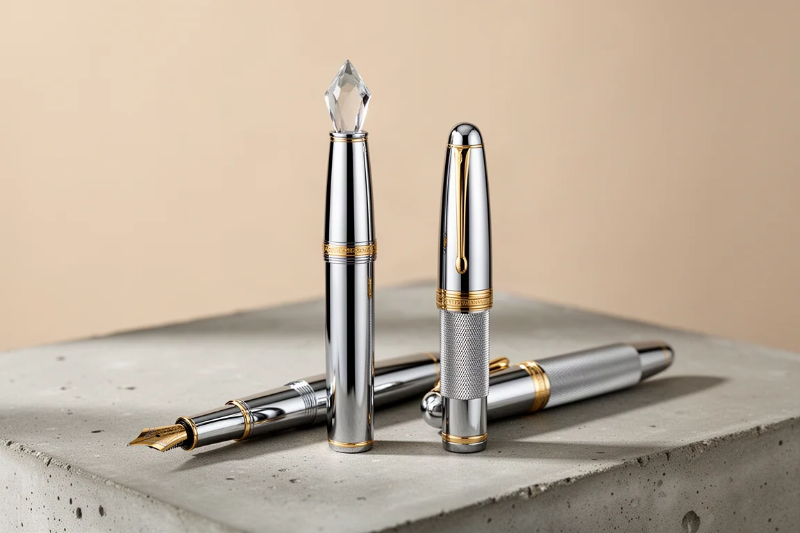 Ellington Pen vs Scrivener EDC: confronto tra due stilografiche cromate e oro immagine di copertina