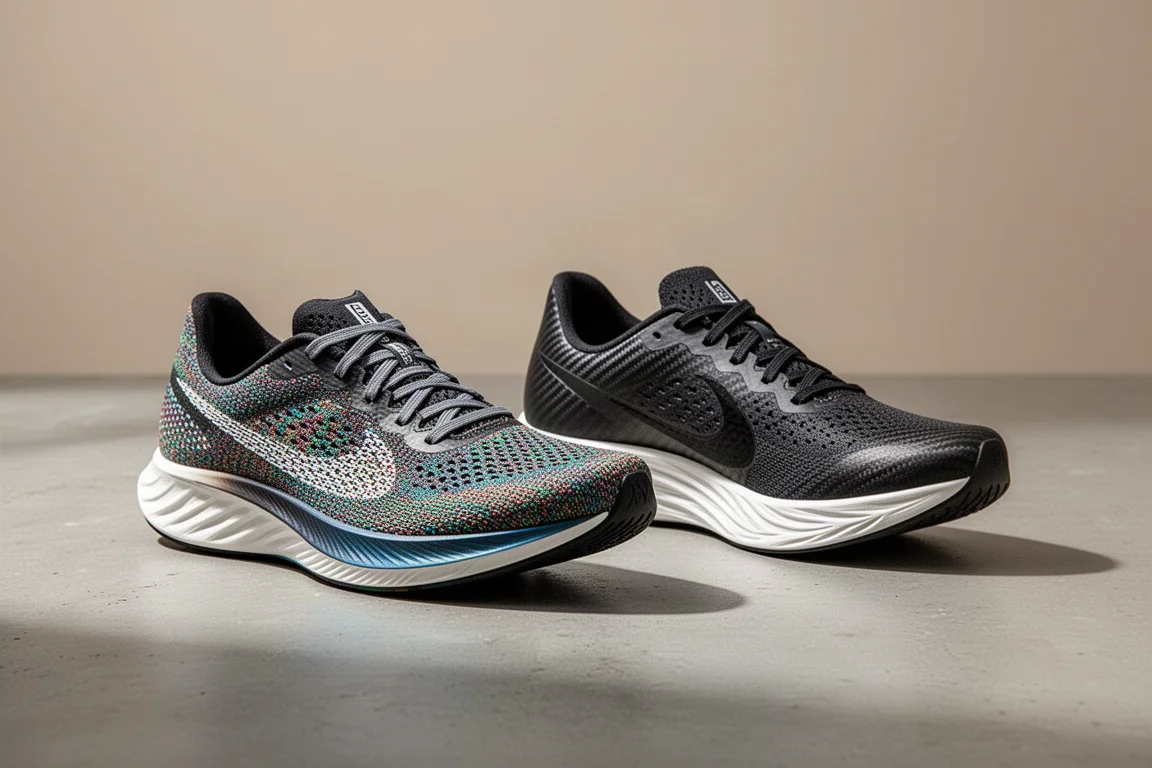 Fadian Elite 3 and 3 Challenger racing shoes side by side on concrete