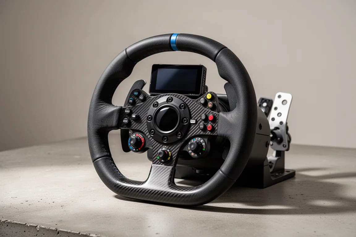 カーボンファイバーフェイスプレートとOLEDディスプレイを備えたFanatec ClubSport Formula V3シミュレーションレーシングステアリングホイール