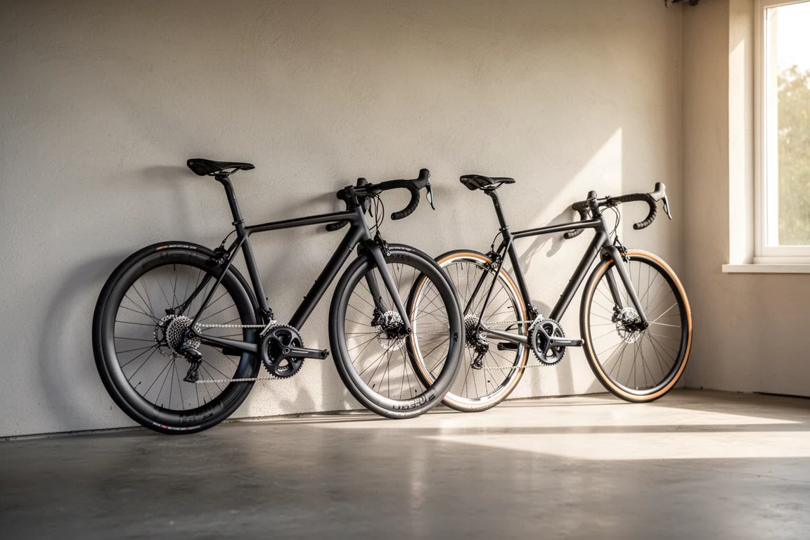 Cycliste pédalant sur un home trainer avec des pédales capteur de puissance installées