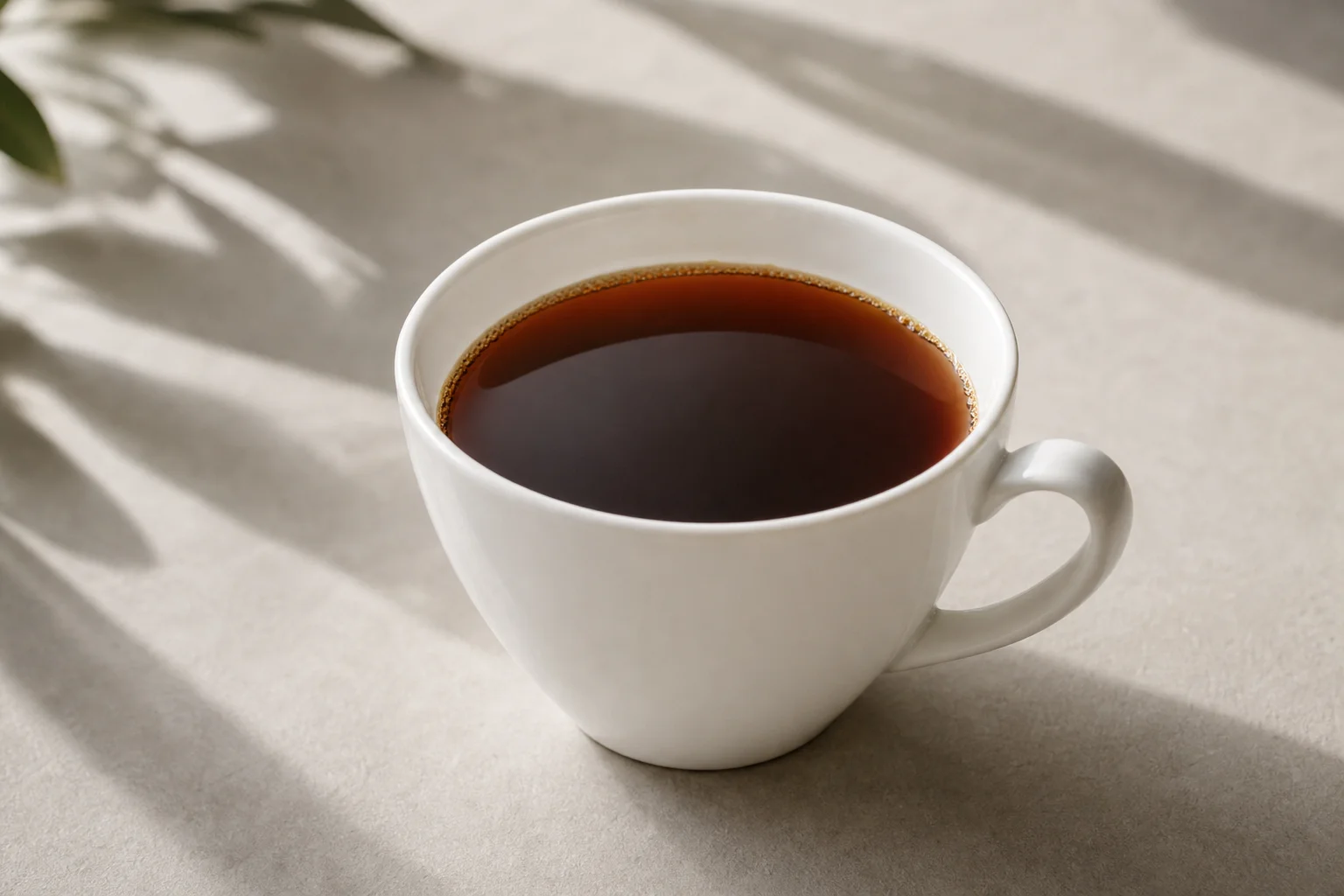 Finished cup of filter coffee showing clarity and color