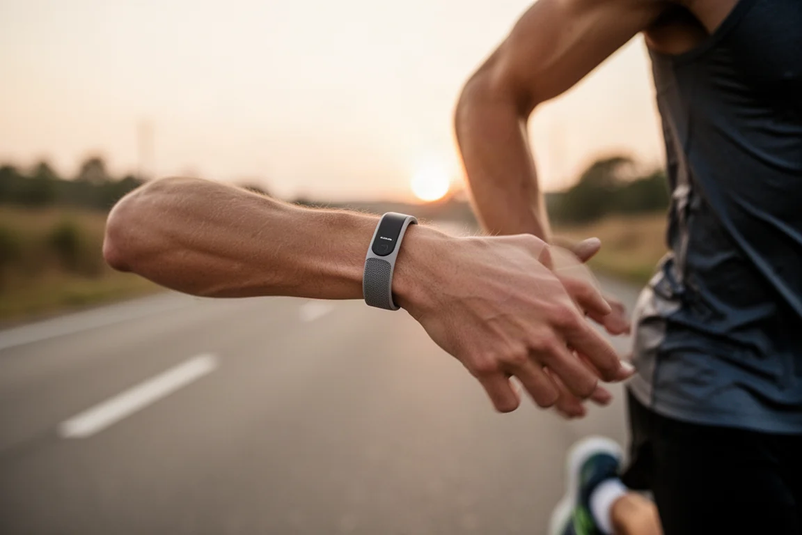 Fitness-Tracker lädt auf einer kleinen proprietären Ladeschale