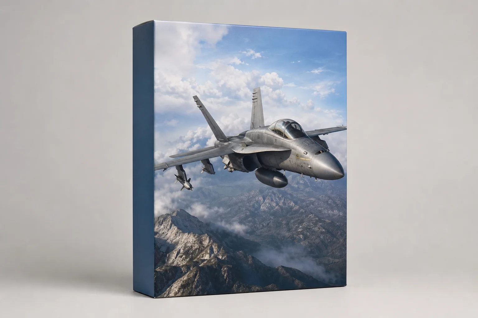 Contrôleur HOTAS de simulation de vol sur un bureau avec un écran de cockpit en arrière-plan