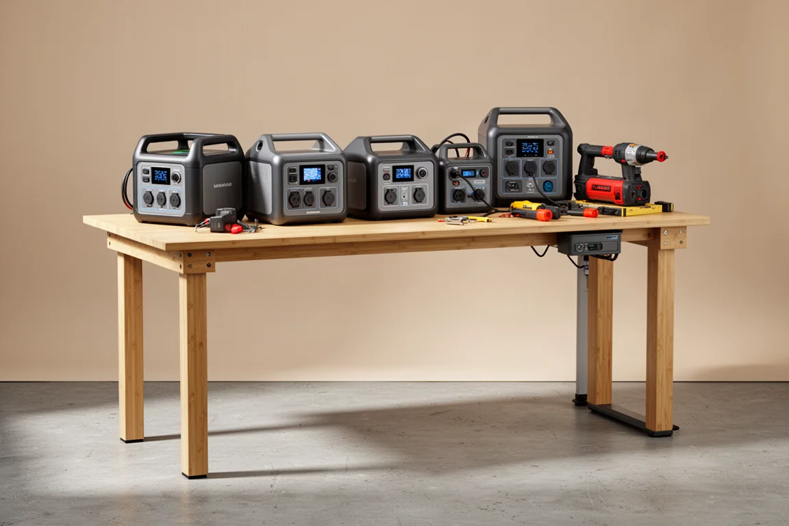 Heavy power station and equipment stacked on a raised standing desk