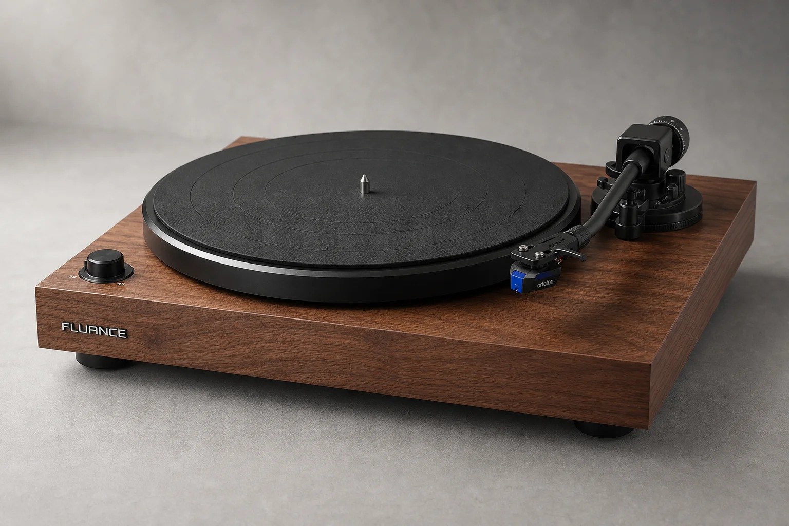 Fluance RT82 and Pioneer DJ PLX-500 turntables side by side on concrete