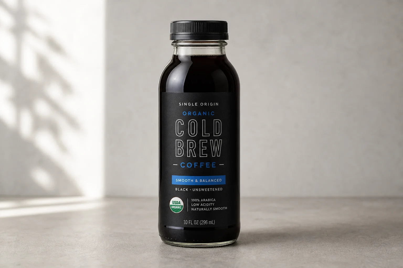 Five mushroom coffee products arranged on concrete surface