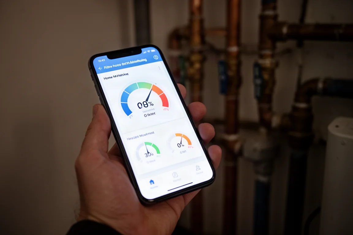 Smartphone-app met waterdebiet- en temperatuurmetingen