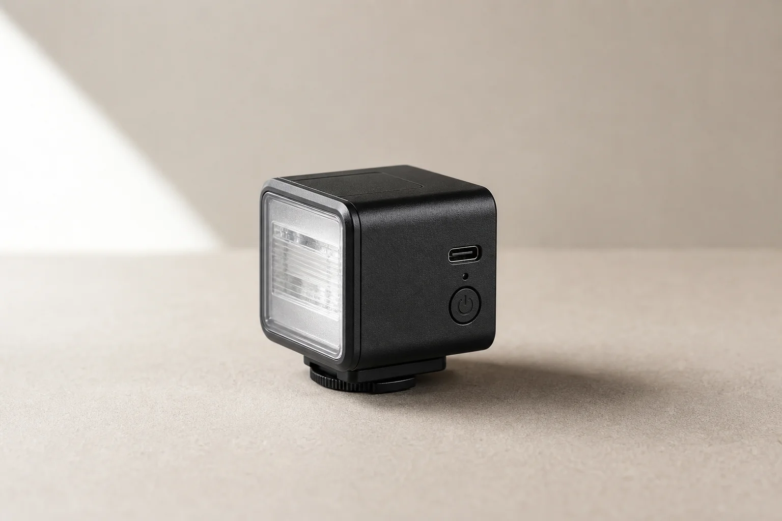 Godox IM20 compact flash cube with USB charging port visible