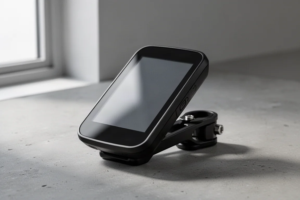 Garmin Edge Explore 2 cycling GPS unit with large touchscreen on a handlebar mount