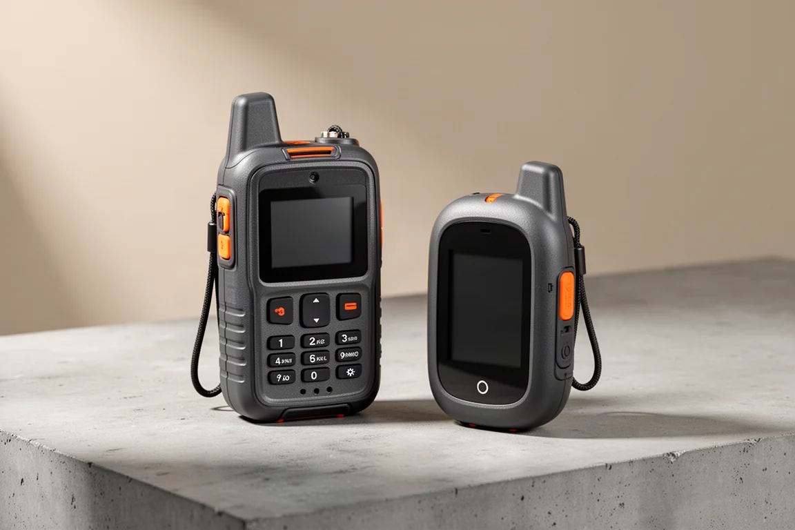 Garmin inReach Messenger und inReach Mini 2 Satelliten-Kommunikatoren nebeneinander auf Beton