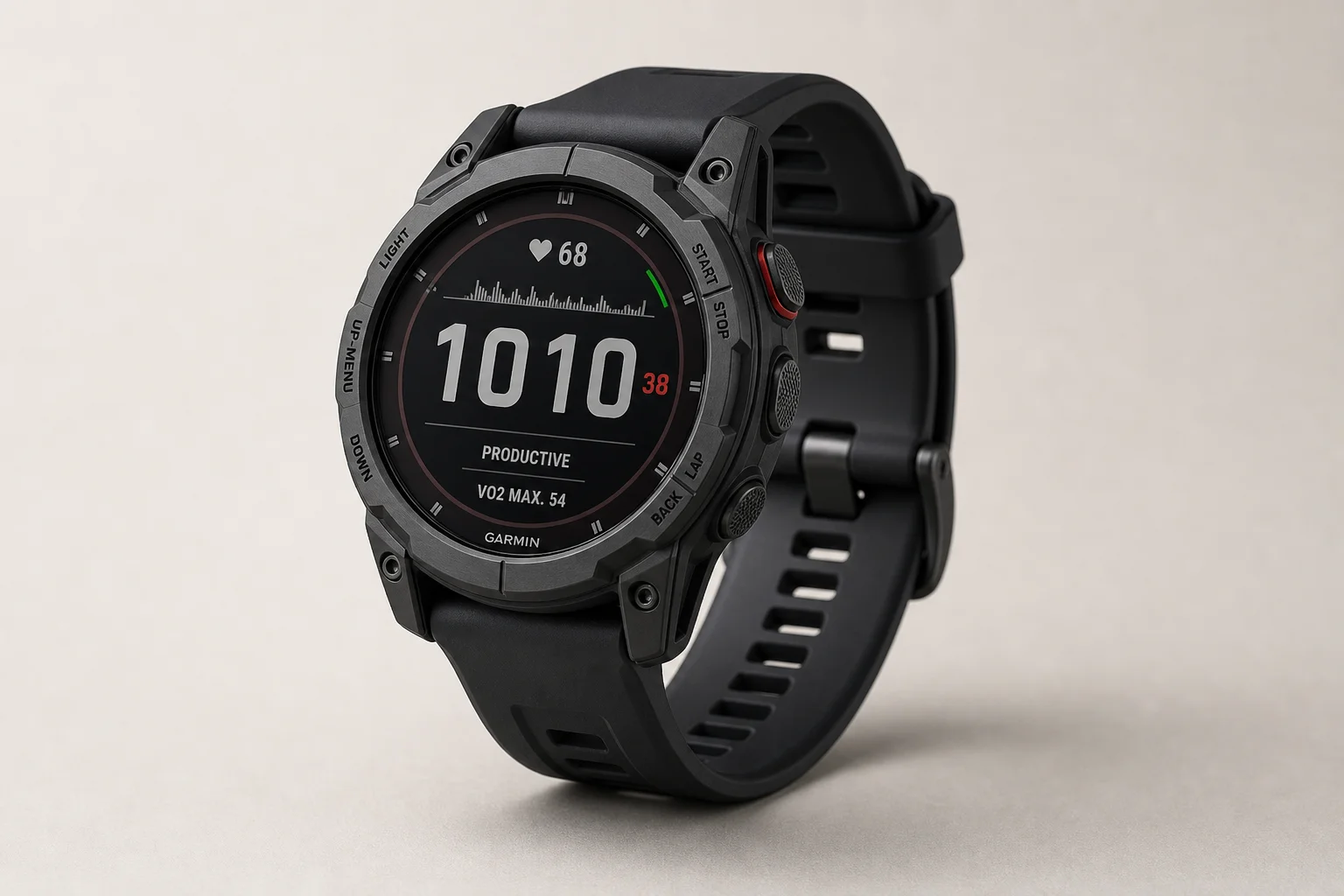 Apple Watch Ultra 3 och Garmin multisportklocka sida vid sida på betong