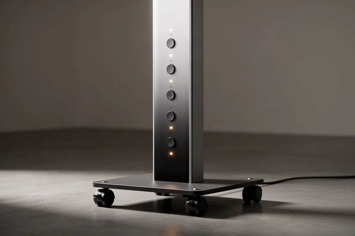 Close-up of the Alpine's manual gradient control buttons on top of the tower