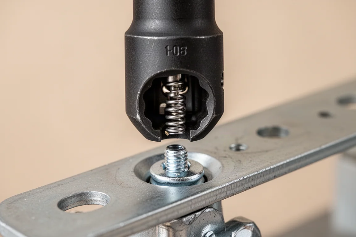 Deep socket attempting to reach a recessed bolt with limited pin depth