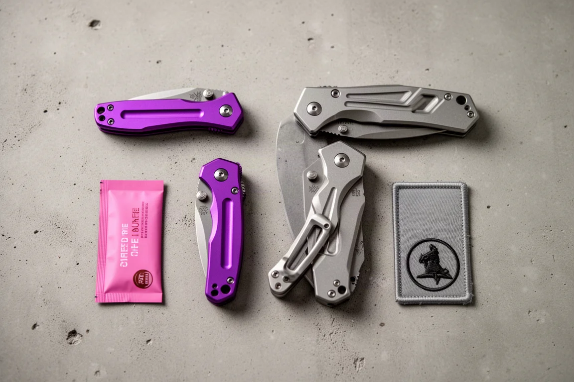 Everyday carry items laid out flat on a concrete surface