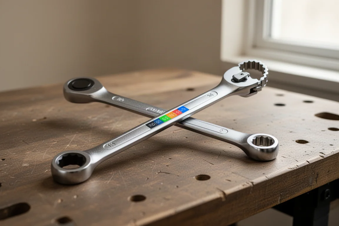 GearWrench 86830 Ratcheting Flex Head Double Box End Wrench Set product image