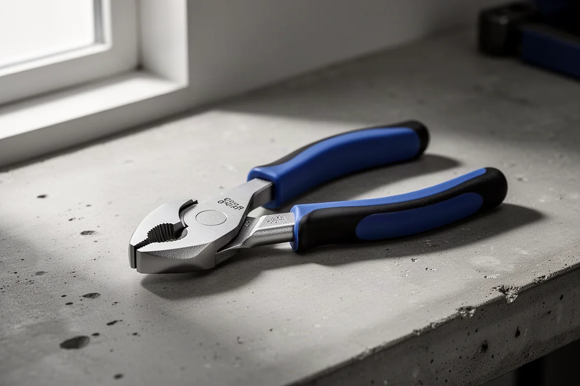 Gedore 8248-160 60 degree offset angle multiplier plier on a concrete workbench