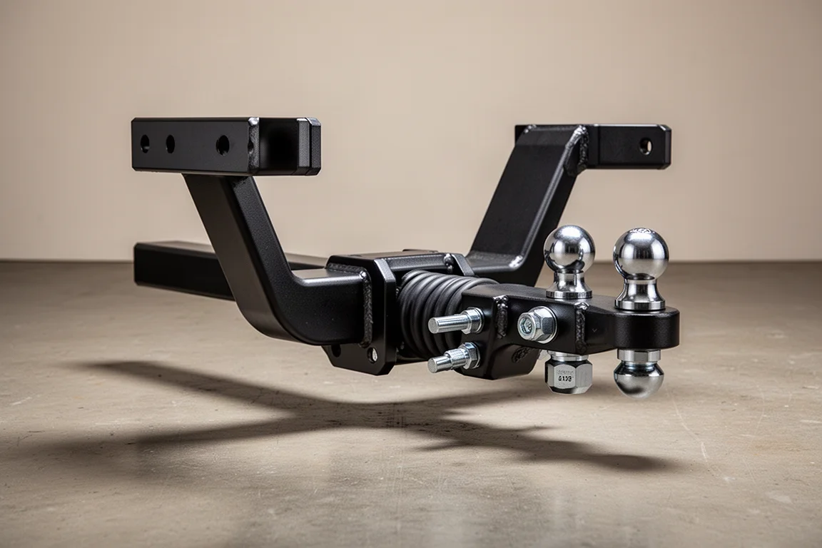 Gancio per rimorchio Gen-Y Boss Torsion Flex ad alta capacità su un pavimento di cemento in officina