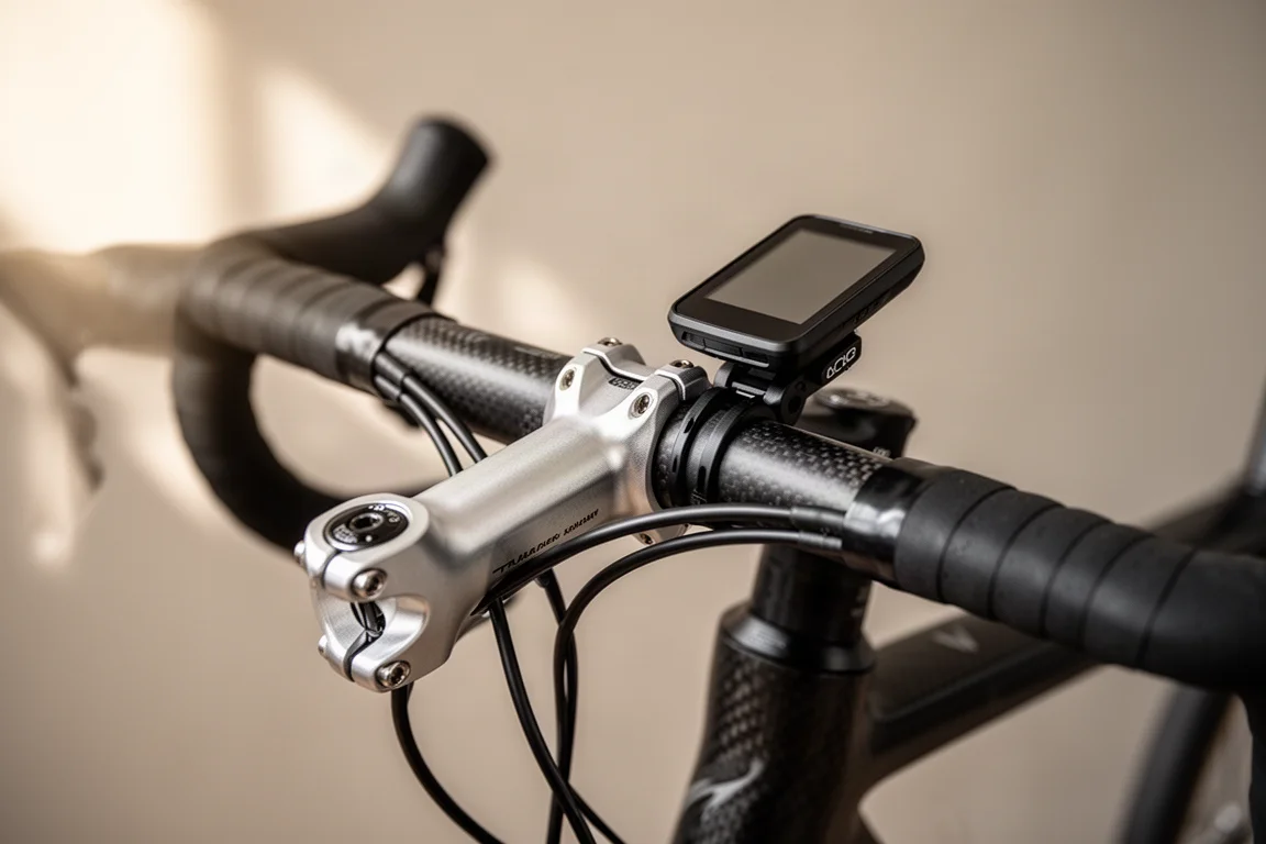 Rennrad mit vollständigen Schutzblechen rollt durch eine flache Pfütze auf nassem Asphalt