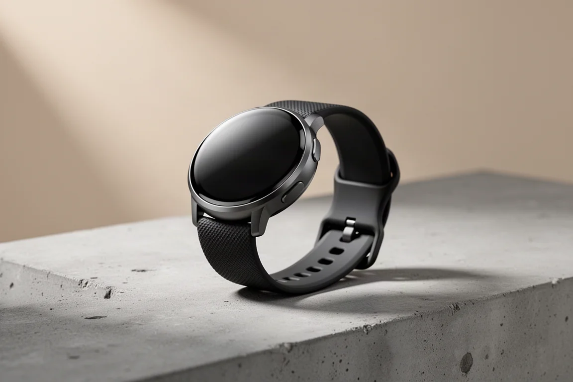 Smartwatch Google Pixel Watch 5 su una superficie di cemento opaco