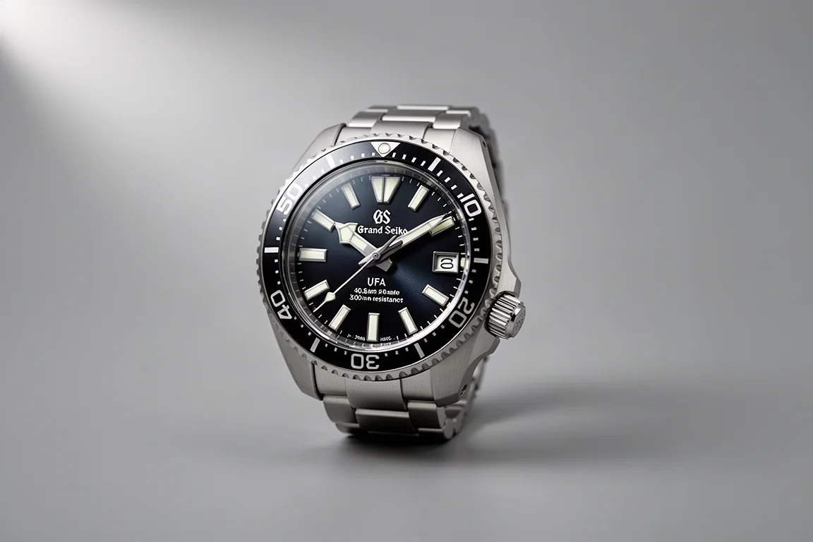 Selection of luxury wristwatches arranged on a dark slate surface