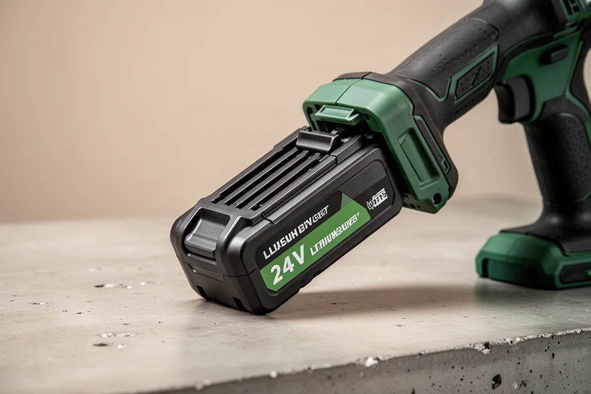 Lithium battery pack removed from a cordless power tool