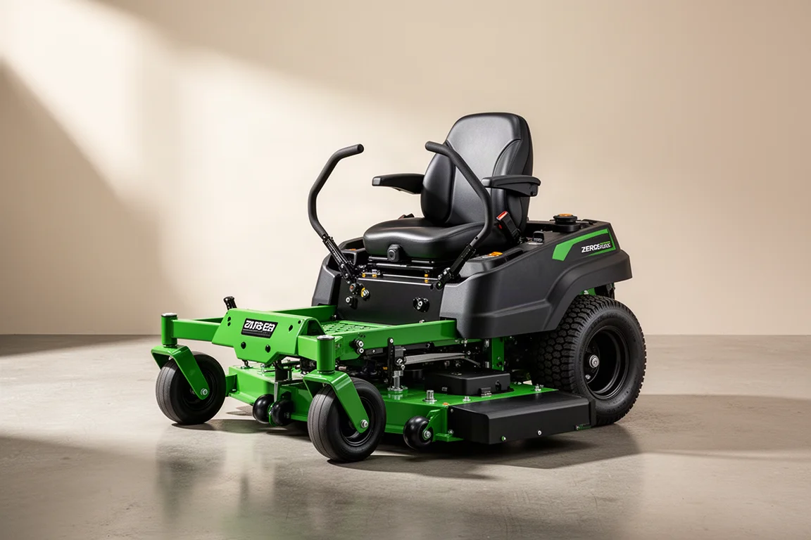 Greenworks Optimus Z commercial electric zero-turn mower on a concrete surface