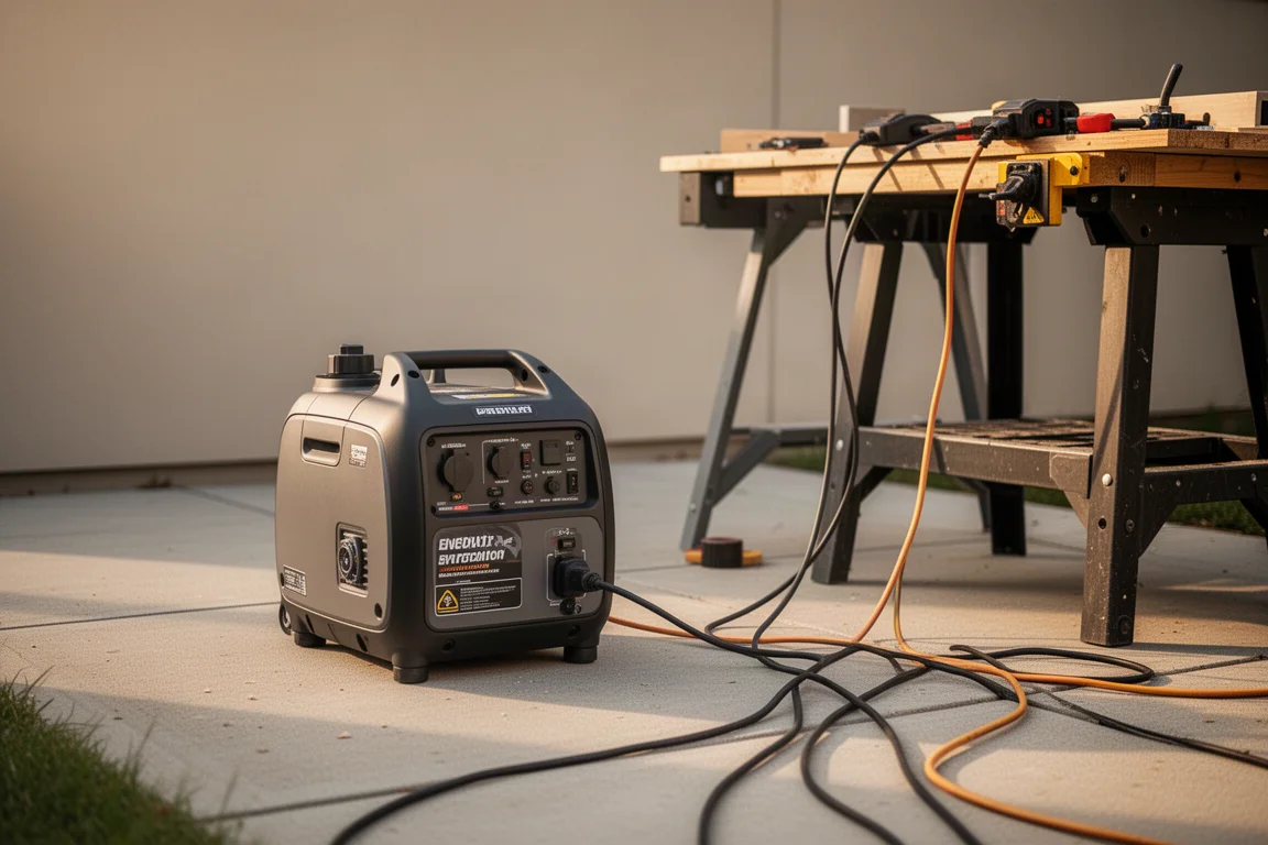 Tragbarer Invertergenerator versorgt Geräte im Freien mit Strom