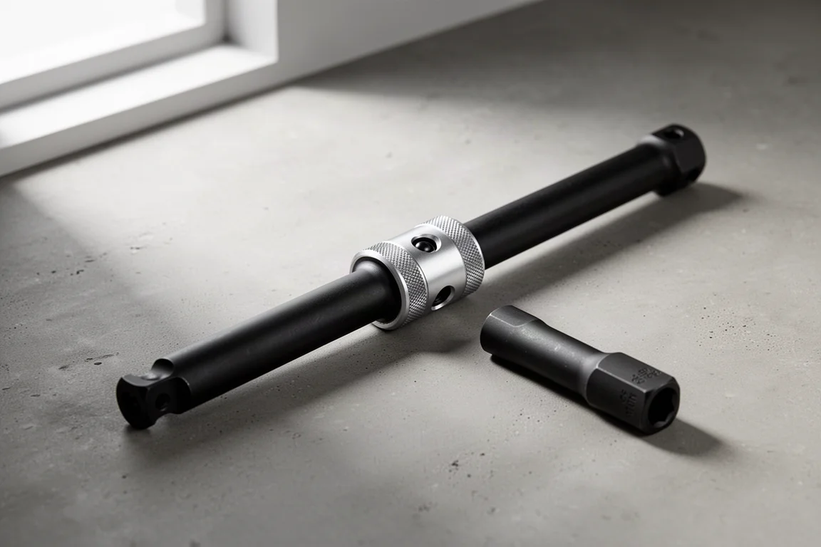 10-inch impact extension bar with aluminum speed collar on concrete surface