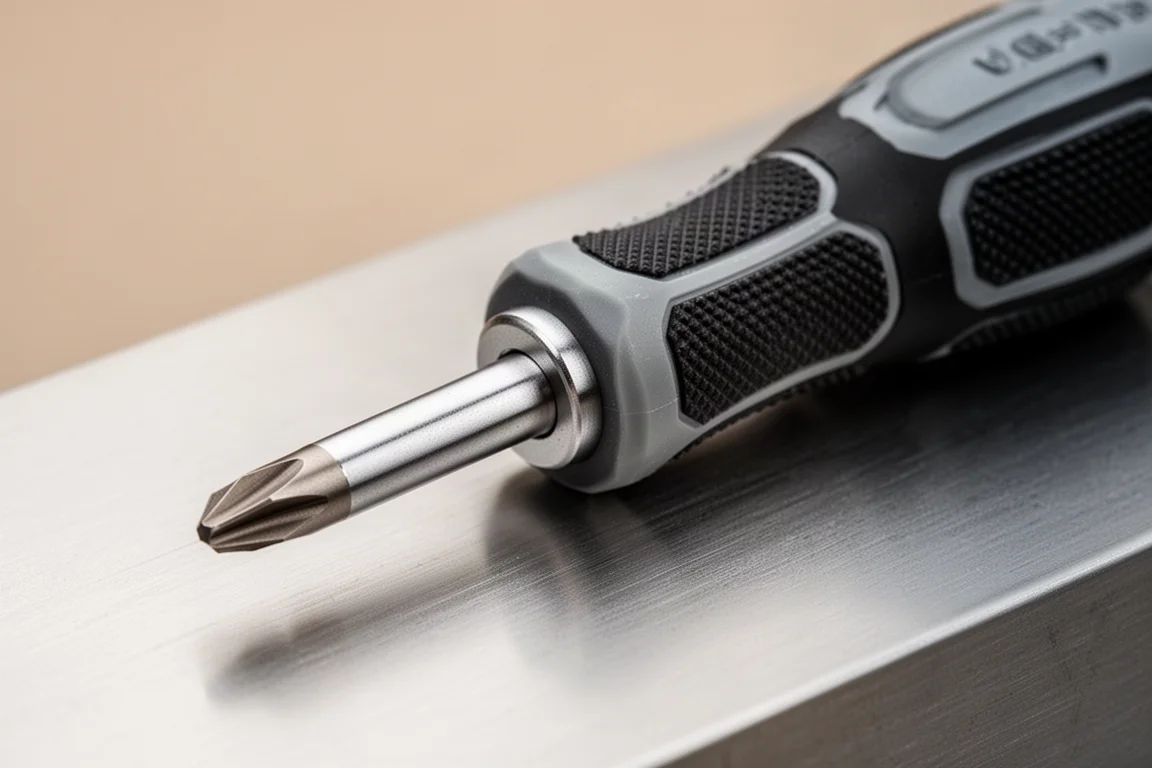 Close-up of a premium screwdriver handle and precision tip